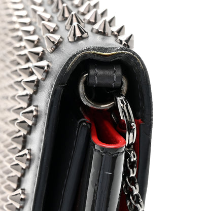 Christian Louboutin Calfskin Patent Spikes Paloma Clutch Black 10 of 10