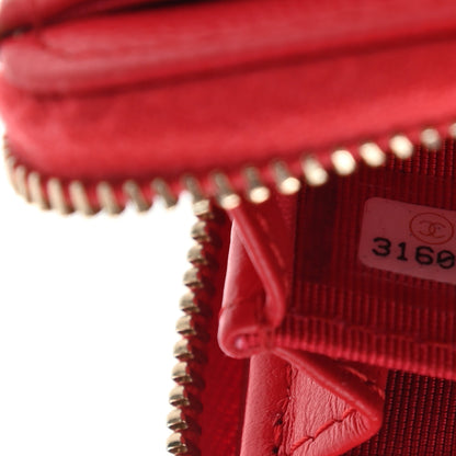 Chanel Caviar Quilted Zip Coin Purse Red 7 of 9