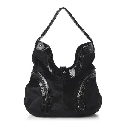 Christian Louboutin Pony Hair Patent Hobo Black 1 of 9