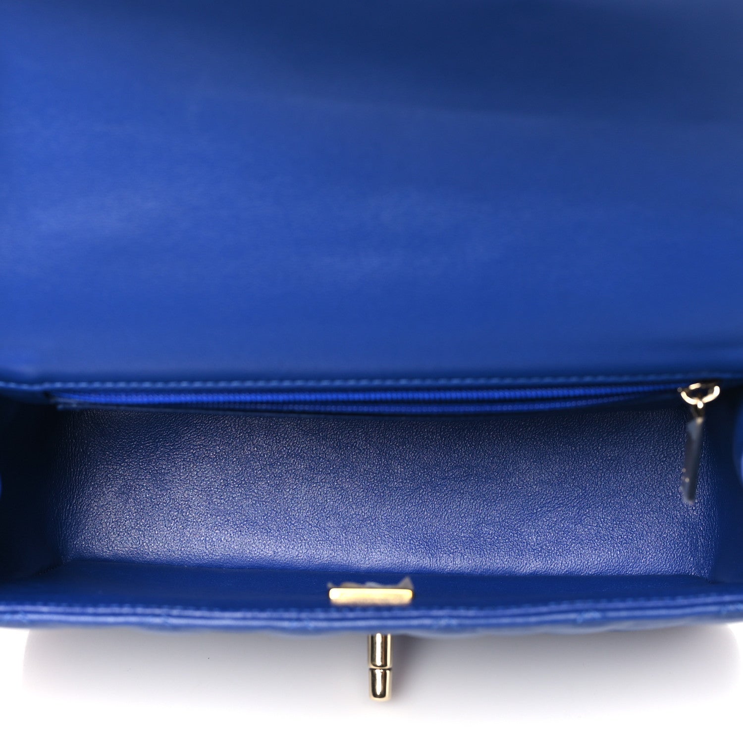 Chanel Lambskin Quilted Mini Top Handle Rectangular Flap Blue 5 of 10