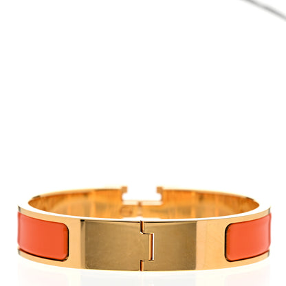 Hermes Enamel Narrow Clic Clac H Bracelet PM Orange 3 of 5