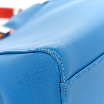 Fendi Nappa Colorblock Mini Peekaboo Iconic Satchel Blue Royal Papavero Cuoio 10 of 12