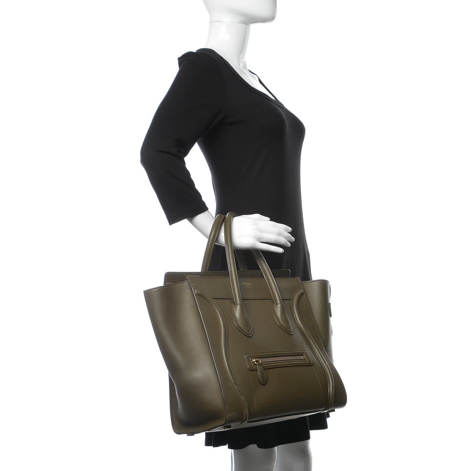 Celine Smooth Calfskin Mini Luggage Khaki 2 of 28