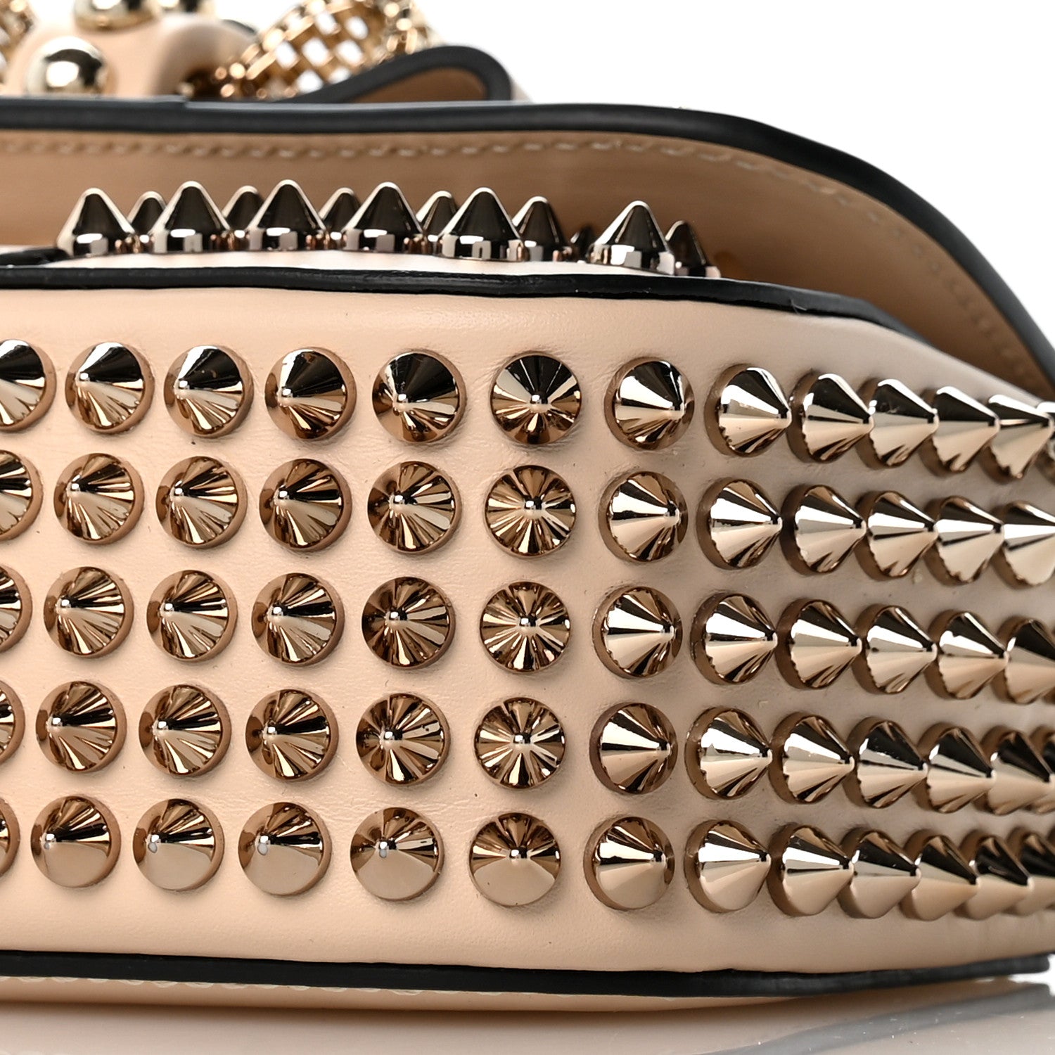 Christian Louboutin Calfskin Spiked Sweety Charity Crossbody Bag Colombe 8 of 10