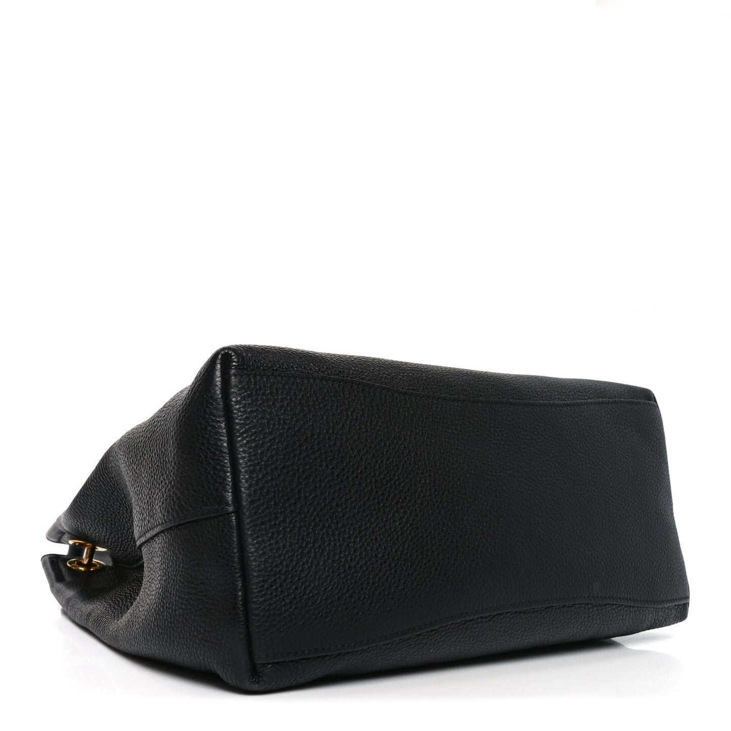 Vitello Phenix Embossed Logo Hobo Black