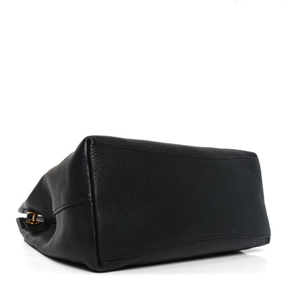 Prada Vitello Phenix Embossed Logo Hobo Black 4 of 9