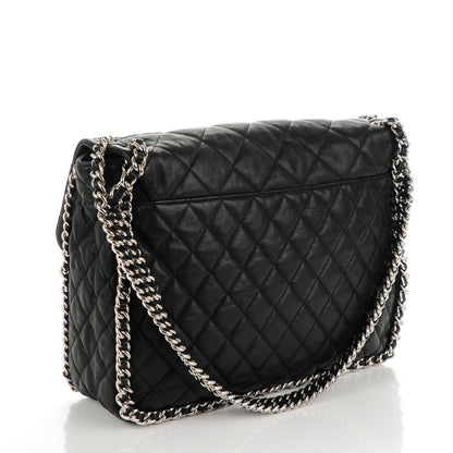 Chanel Washed Lambskin Quilted Maxi Chain Around Flap Black 3 of 7