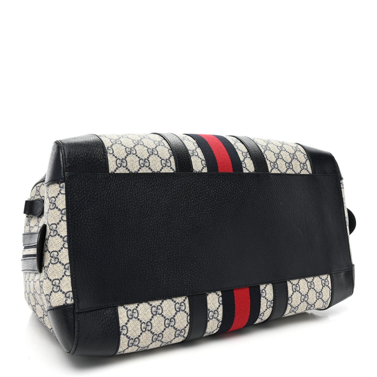 Gucci GG Supreme Monogram Textured Dollar Calfskin Web Medium Ophidia Duffle Bag Beige Blue 4 of 13