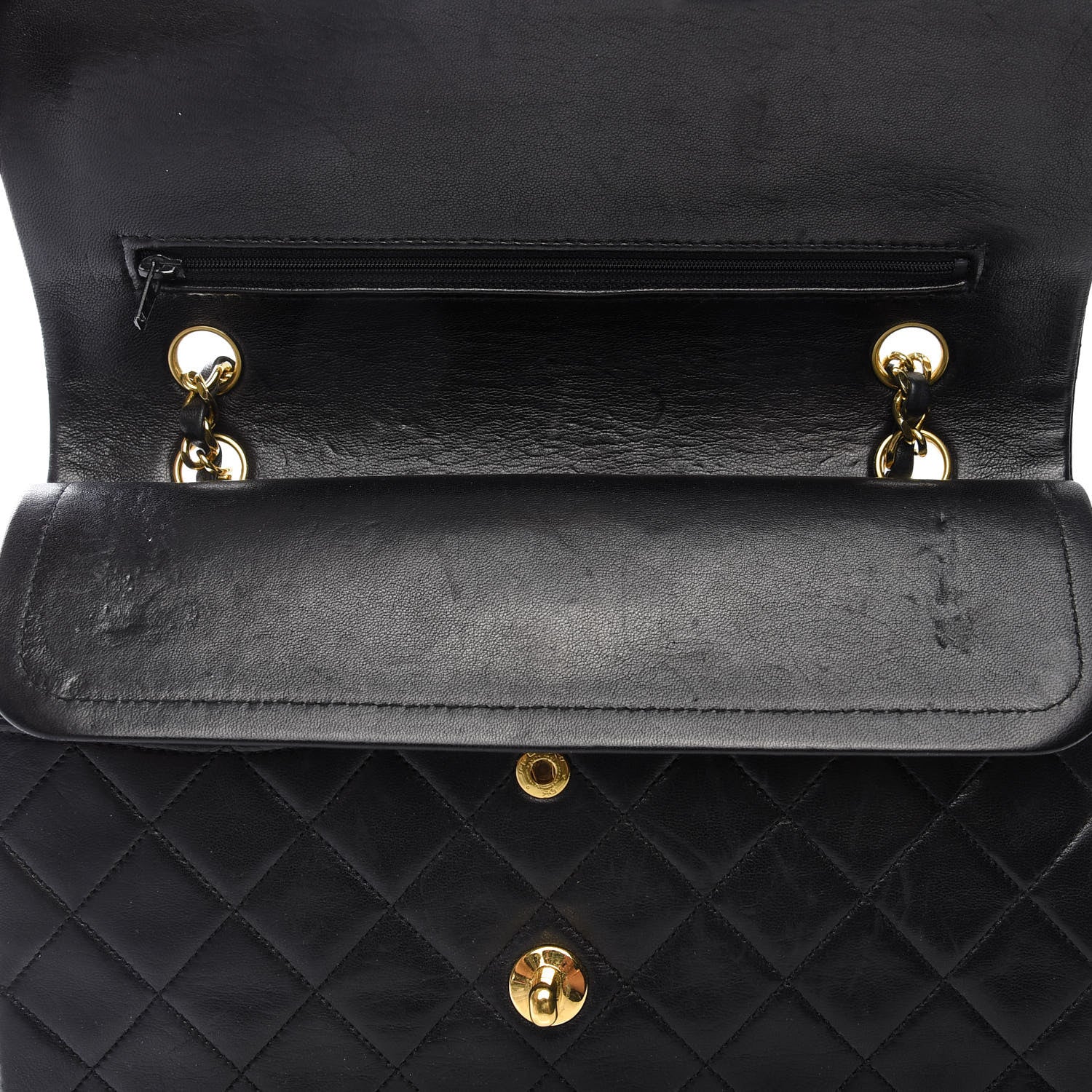 Chanel Lambskin Quilted Medium Double Flap Black 10 of 10