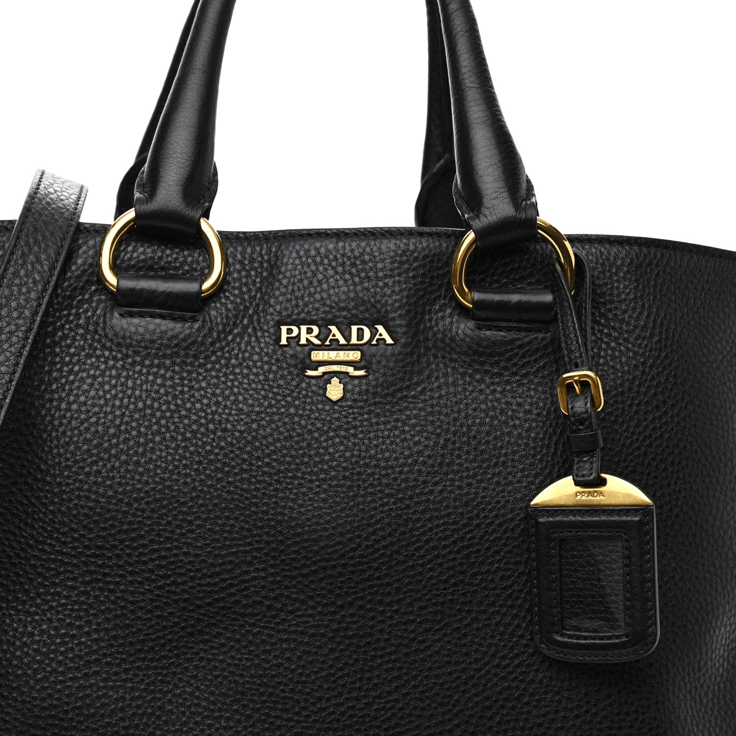 Prada Vitello Daino Tote Black 6 of 7