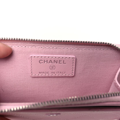 Chanel Lambskin Quilted Zip Card Holder Light Pink 6 of 11