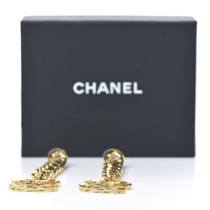 Chanel Metal CC Pick Drop Earrings Gold 5 of 5