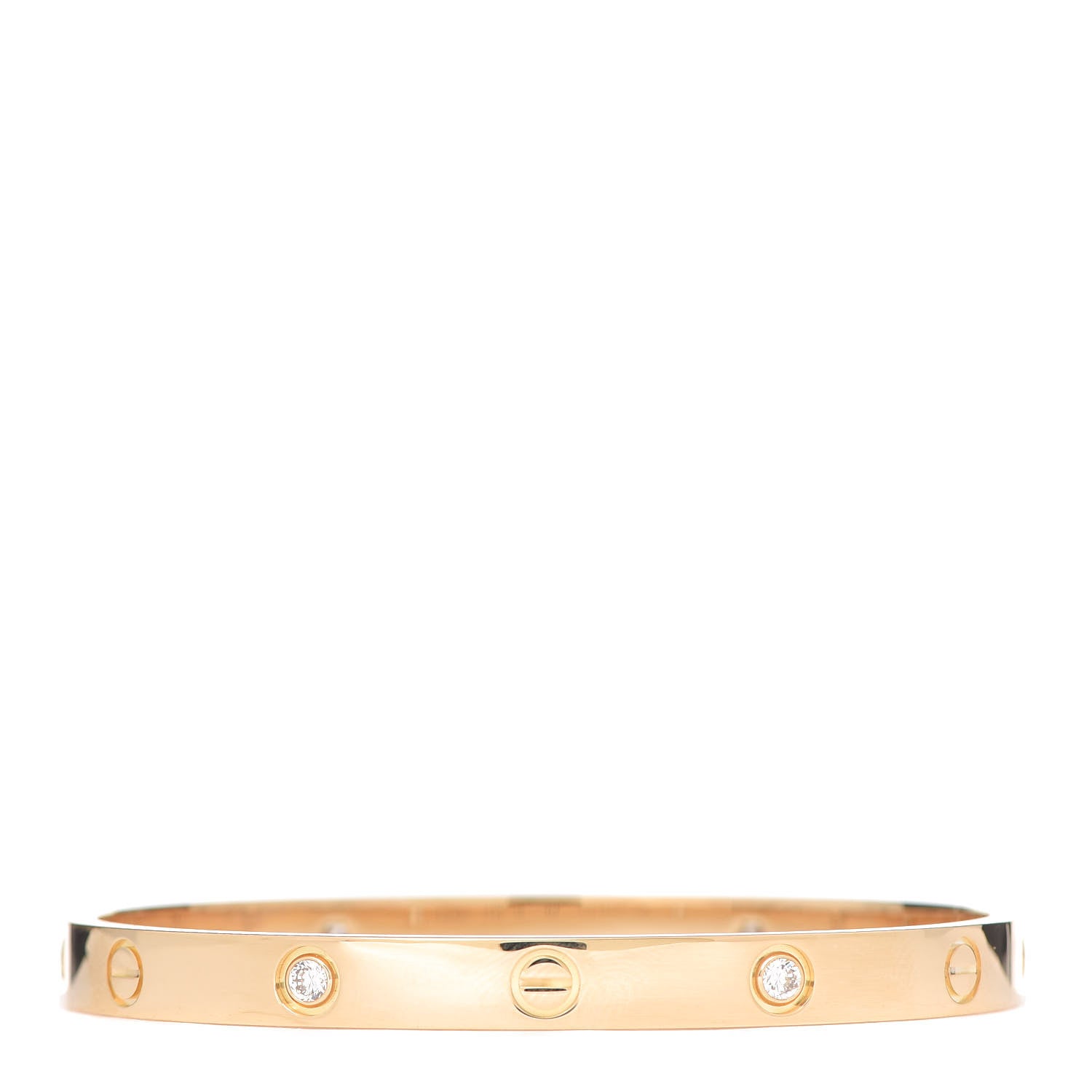 Cartier 18K Yellow Gold 4 Diamond LOVE Bracelet 18 3 of 7