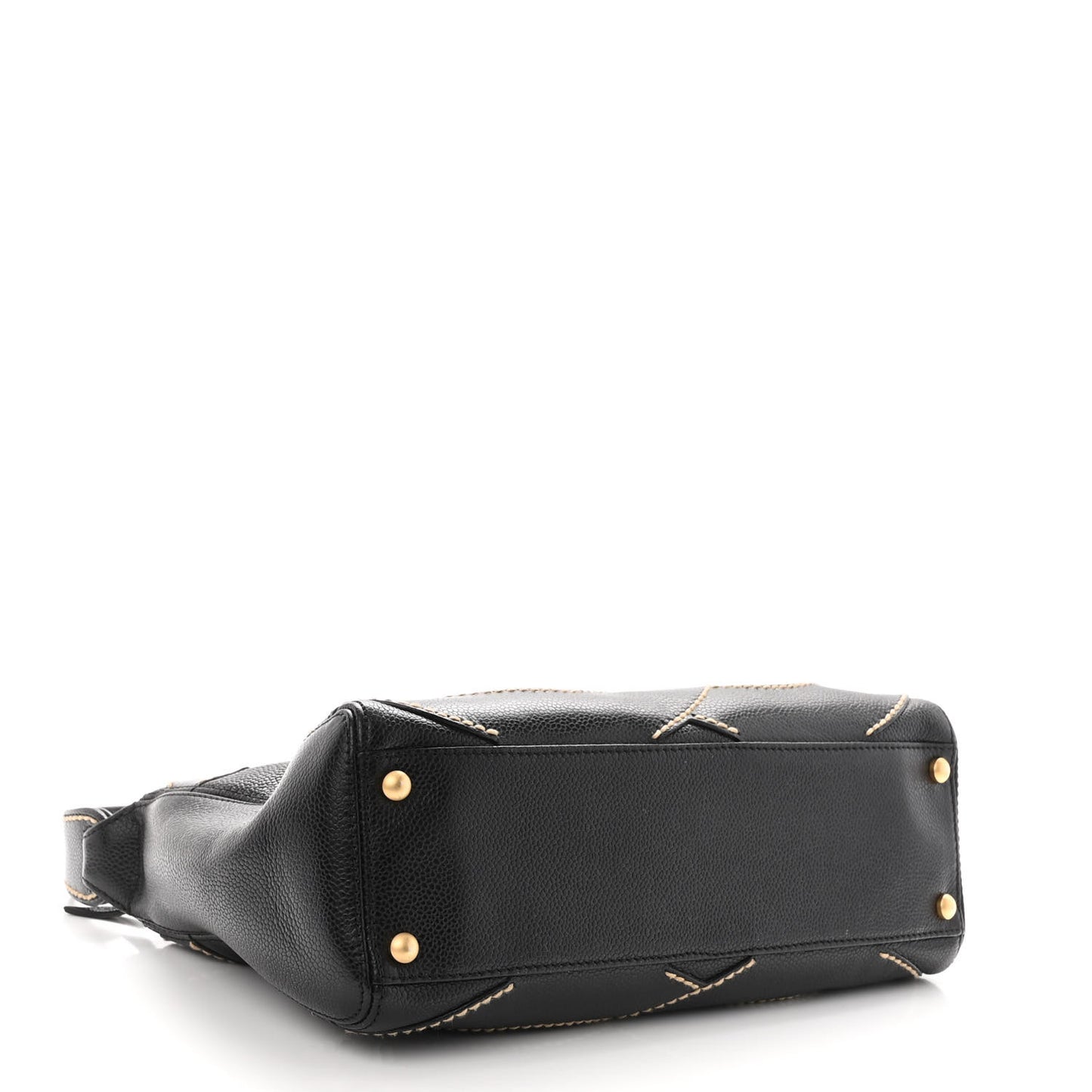 Caviar CC Stitched Medium Hobo Black