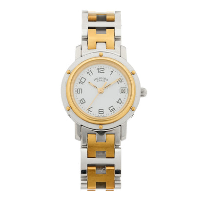Hermes Stainless Steel 24mm Clipper Quartz Watch Gold 1 of 4