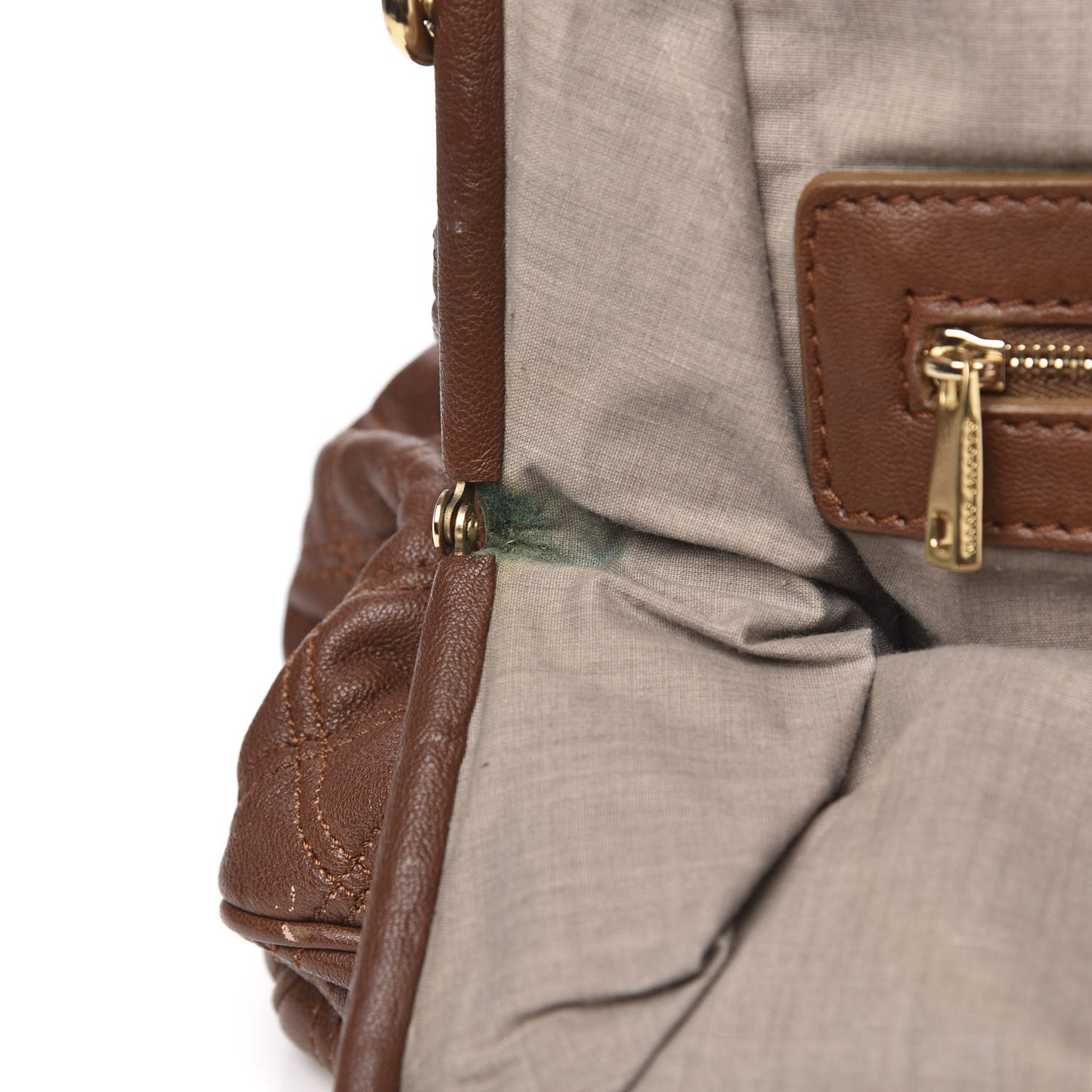 Calfskin Quilted Stam Brown