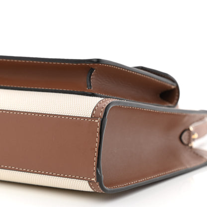 Burberry Canvas Smooth Calfskin Two Tone Mini Pocket Bag Natural Malt Brown 10 of 10