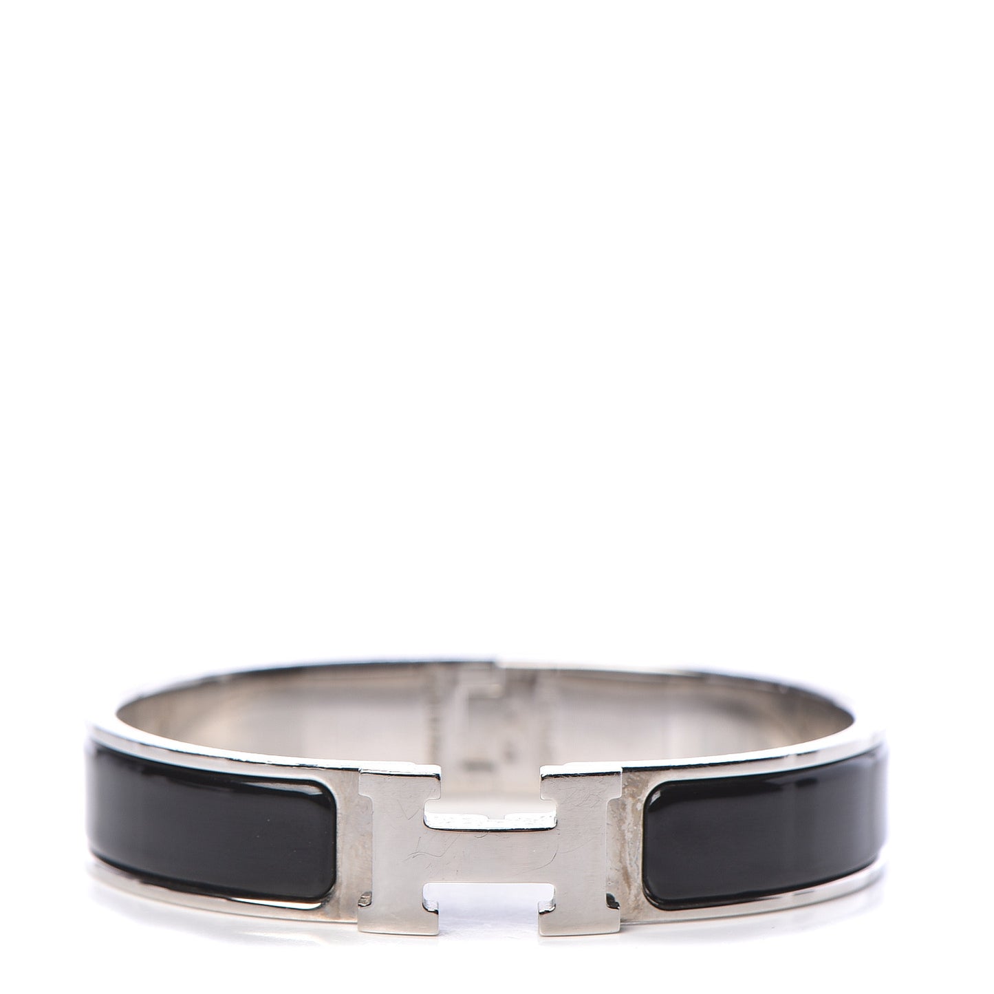 Enamel Narrow Clic Clac H Bracelet PM Black