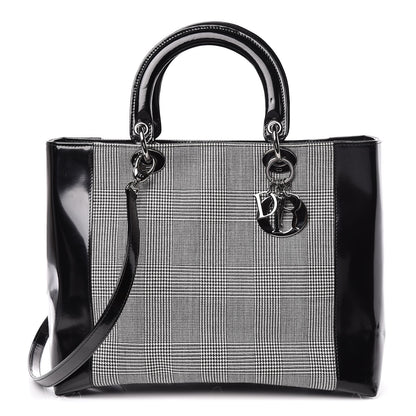 Christian Dior Patent Canvas Large Lady Dior Black 1 of 18