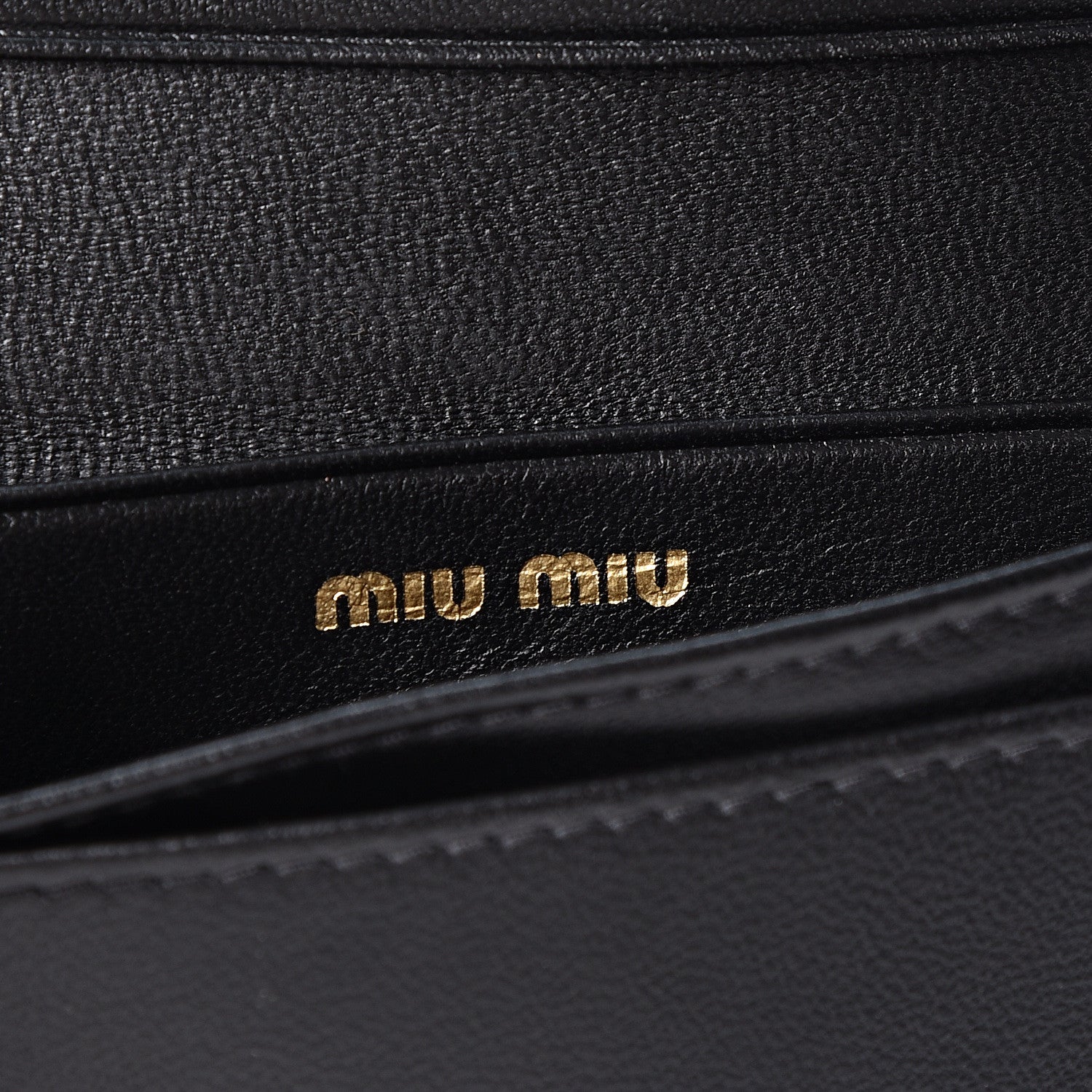 Miu Miu Nappa Matelasse Flap Card Holder Key Ring Black 5 of 8