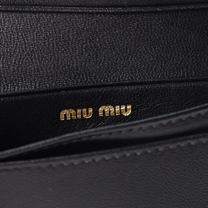 Miu Miu Nappa Matelasse Flap Card Holder Key Ring Black 5 of 8