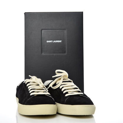 Saint Laurent Distressed Suede Womens Court Classic Sneakers 39 Black 9 of 9