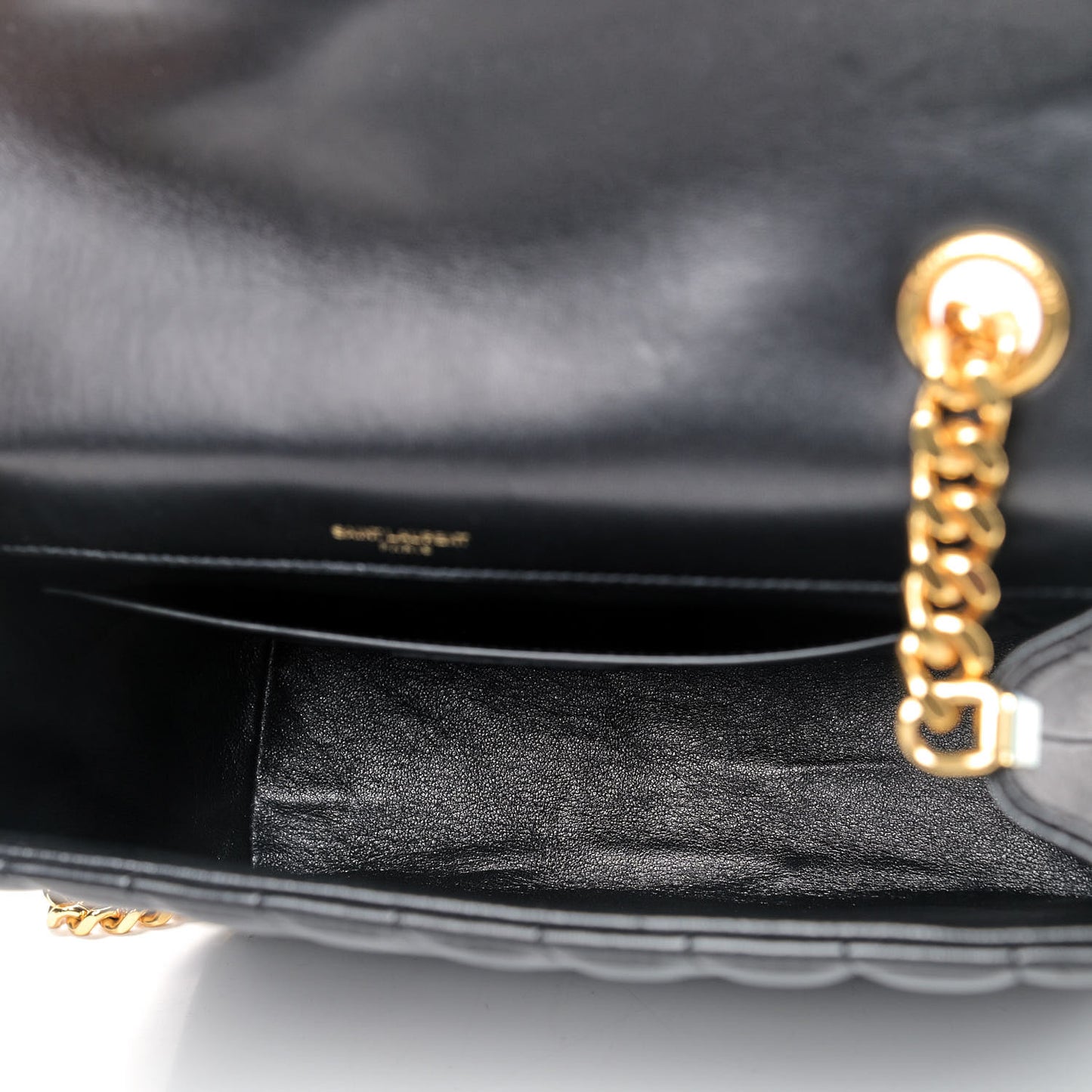 Lambskin Matelasse Monogram Large Vicky Chain Bag Black
