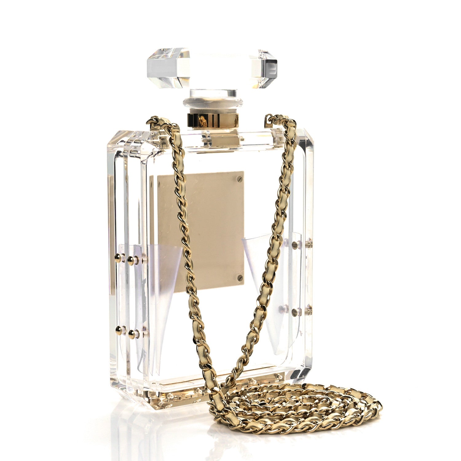 Chanel Transluscent Plexiglass Perfume Bottle Clutch 2 of 9