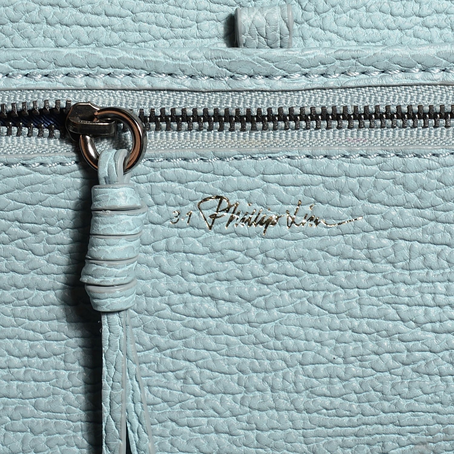 3.1 Phillip Lim 3.1 Textured Calfskin Large Pashli Satchel Light Blue 6 of 12