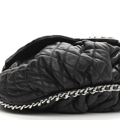 Chanel Washed Lambskin Quilted Large Chain Around Messenger Black 9 of 11