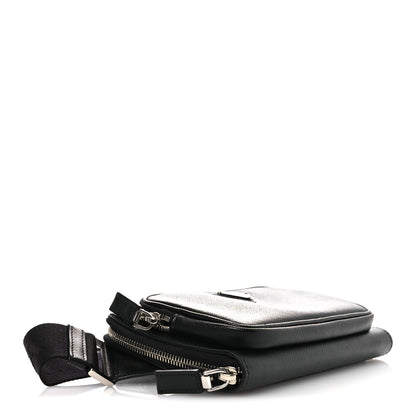 Prada Saffiano Travel Double Zip Crossbody Belt Bag Black 4 of 10