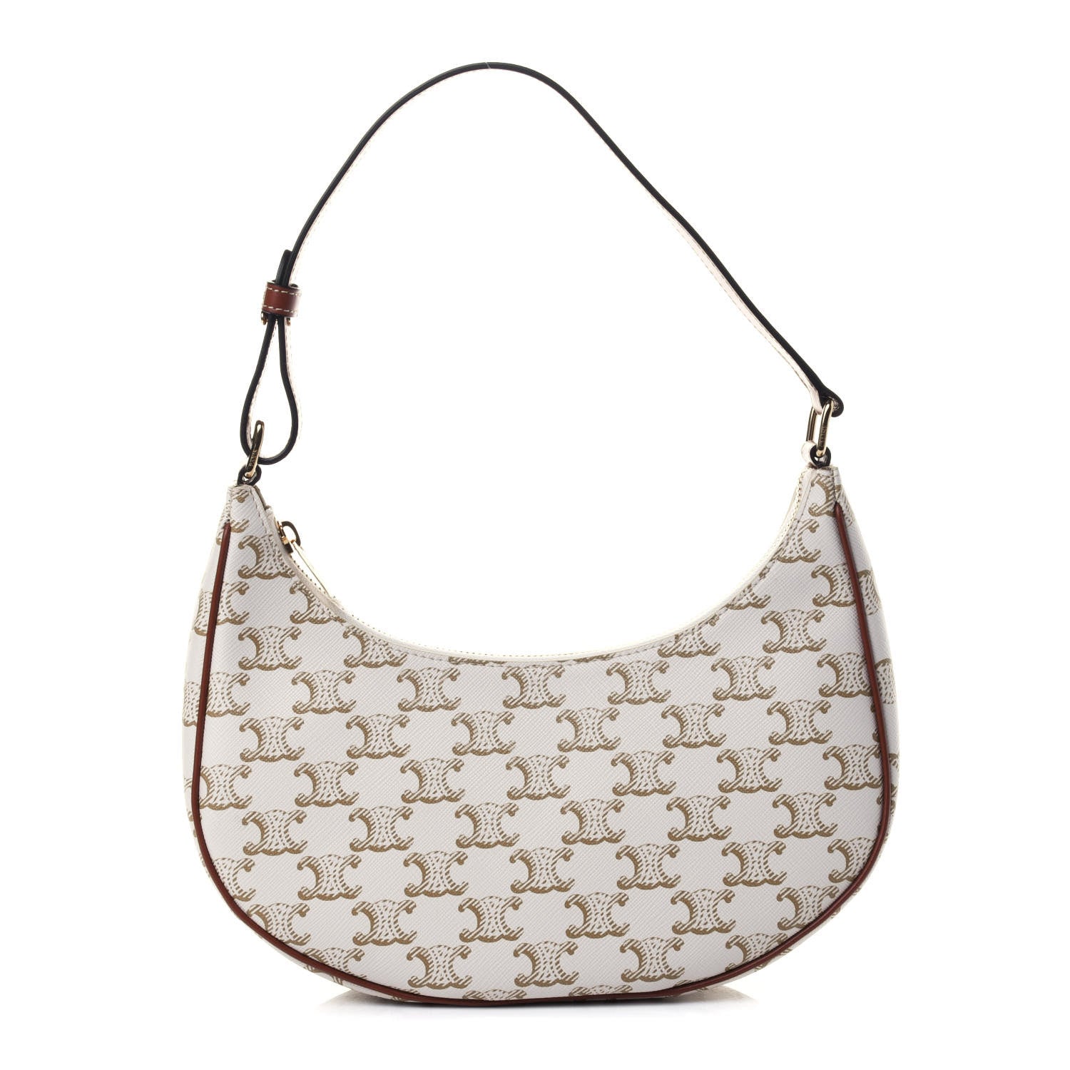 Celine Canvas Calfskin Ava Triomphe Shoulder Bag White 1 of 4