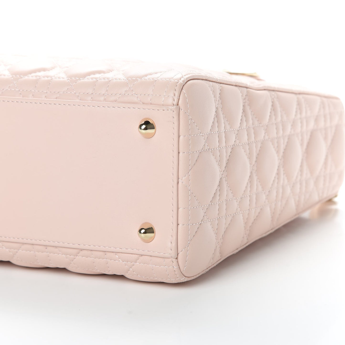Lambskin Cannage Large Lady Dior Rose Poudre