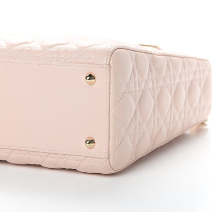 Christian Dior Lambskin Cannage Large Lady Dior Rose Poudre 12 of 14