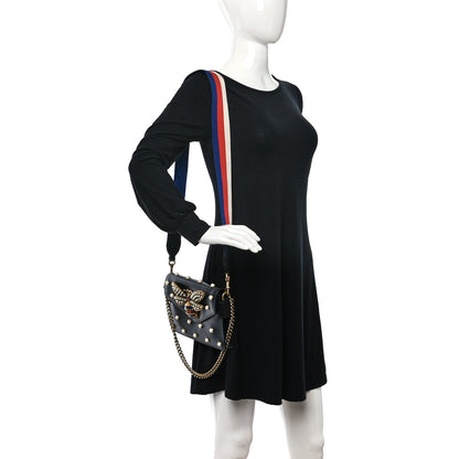 Gucci Nappa Pearl Studded Mini Queen Margaret Broadway Shoulder Bag Black 2 of 11