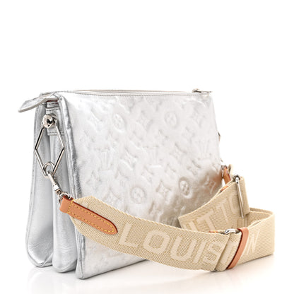 Louis Vuitton Metallic Lambskin Embossed Monogram Coussin BB Silver 3 of 10
