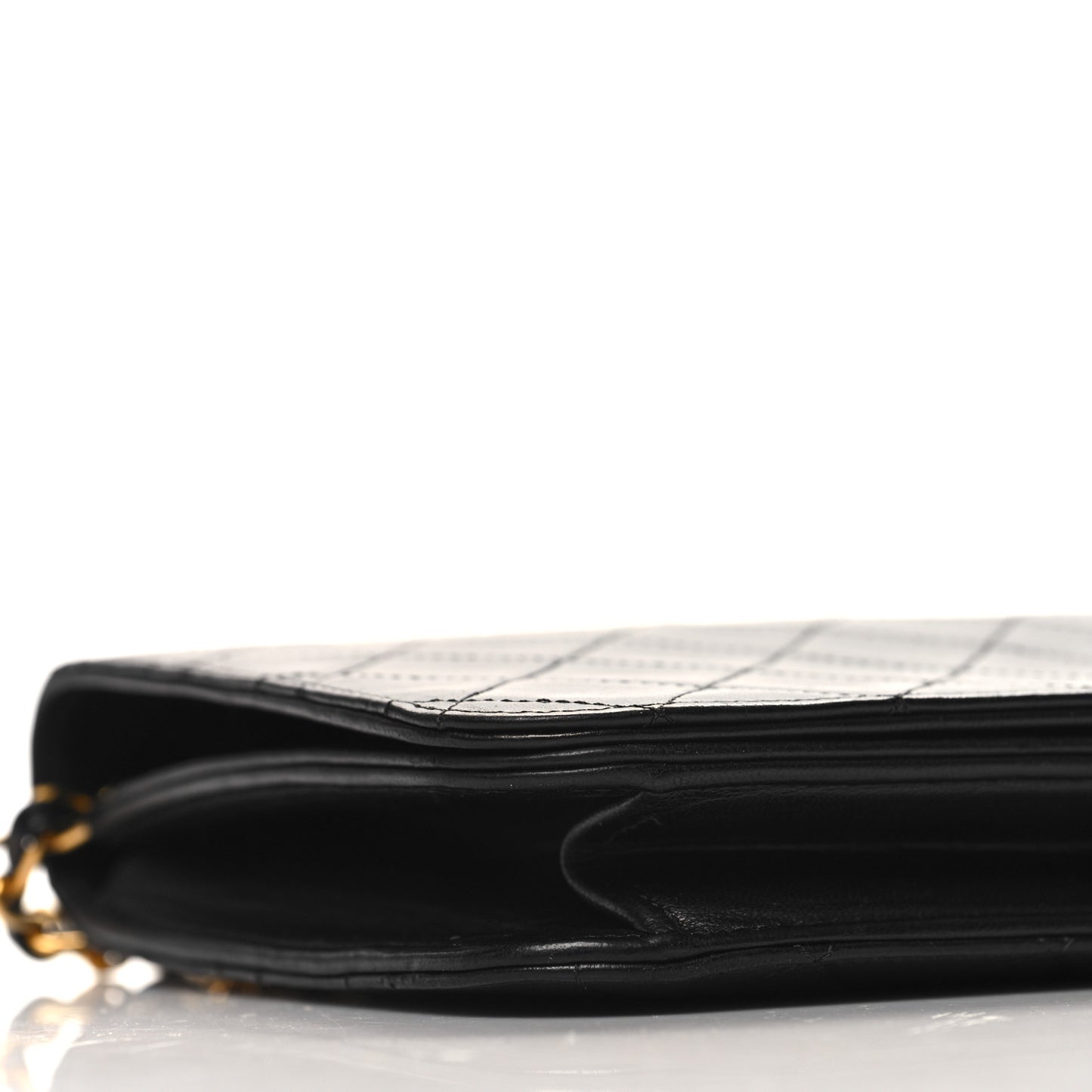 Lambskin Quilted Small Single Flap Black
