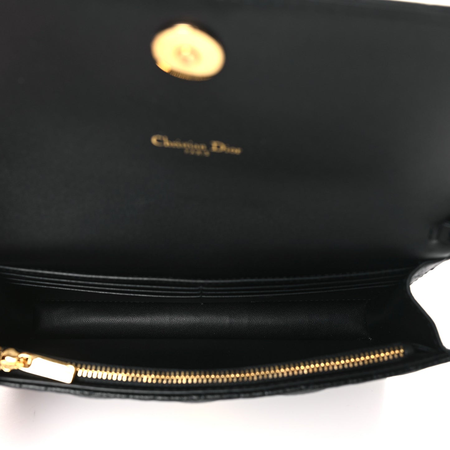 Supple Calfskin Caro Pouch with Chain Black