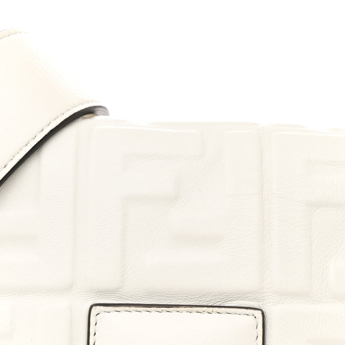 Nappa FF 1974 Embossed Large Baguette White