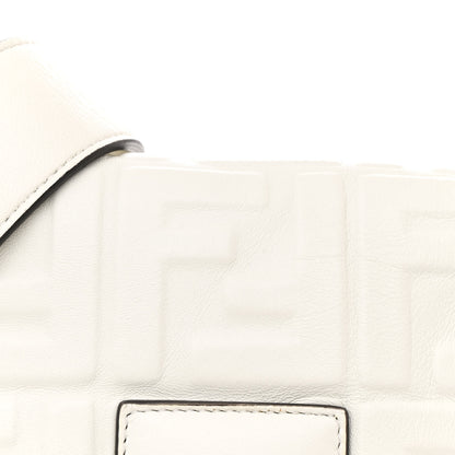 Fendi Nappa FF 1974 Embossed Large Baguette White 9 of 11