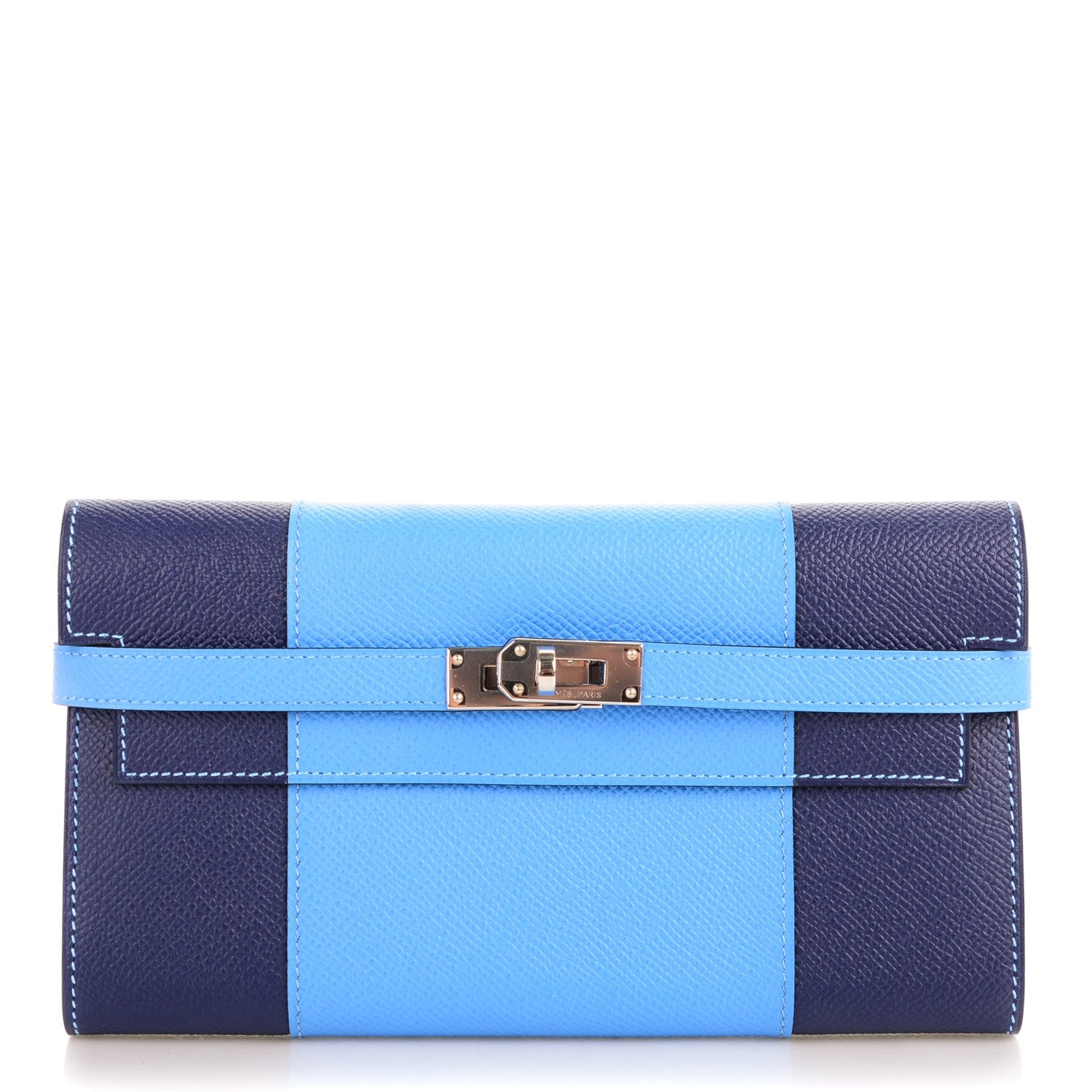 Hermes Epsom Kelly Longue Flag Wallet Bleu Paradis Bleu Saphir 1 of 7