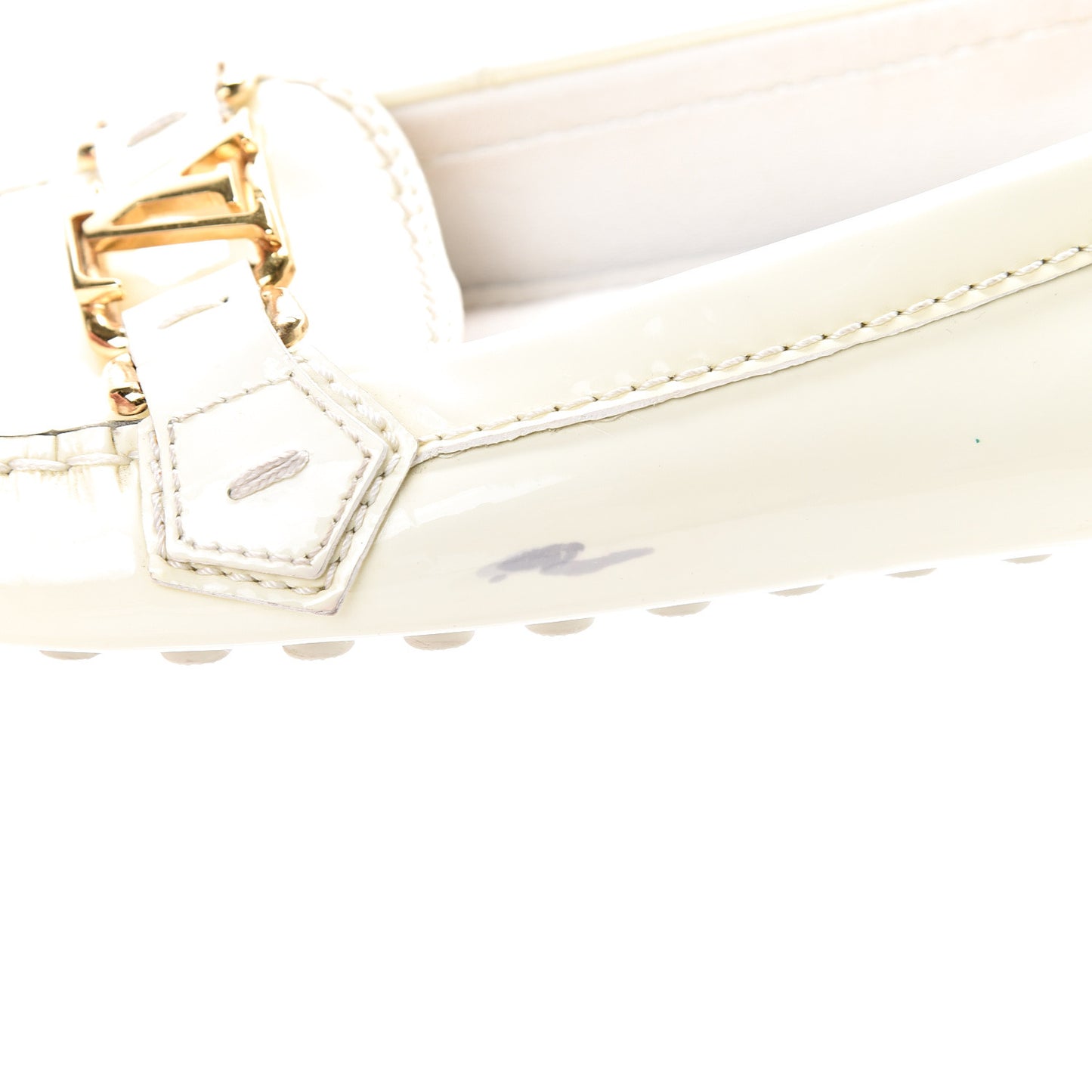 Patent Calfskin Oxford Loafers 36.5 White