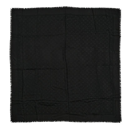 Louis Vuitton Silk Wool Monogram Shawl Black 1 of 4