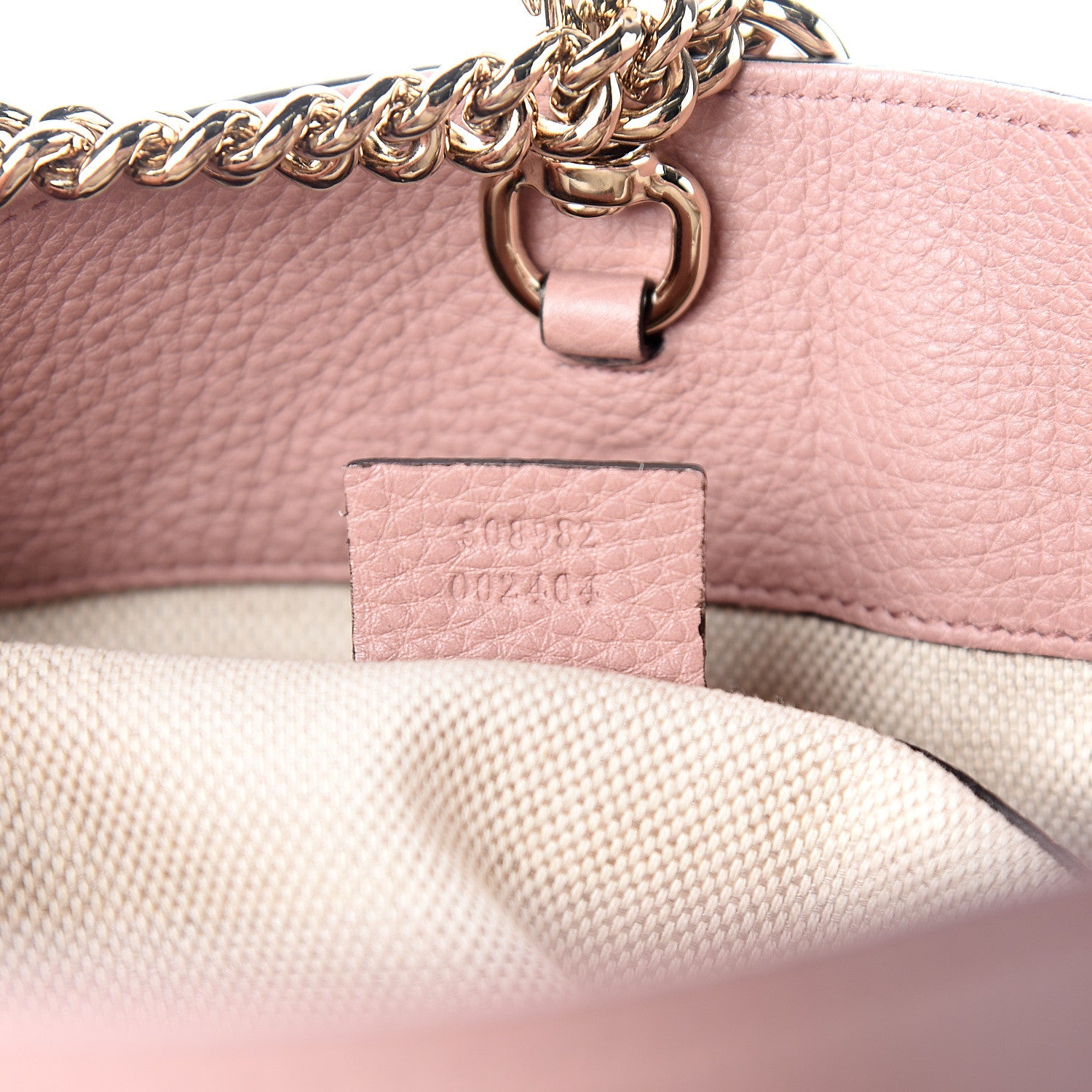 Gucci Pebbled Calfskin Medium Soho Chain Shoulder Bag Dark Cipria 6 of 9