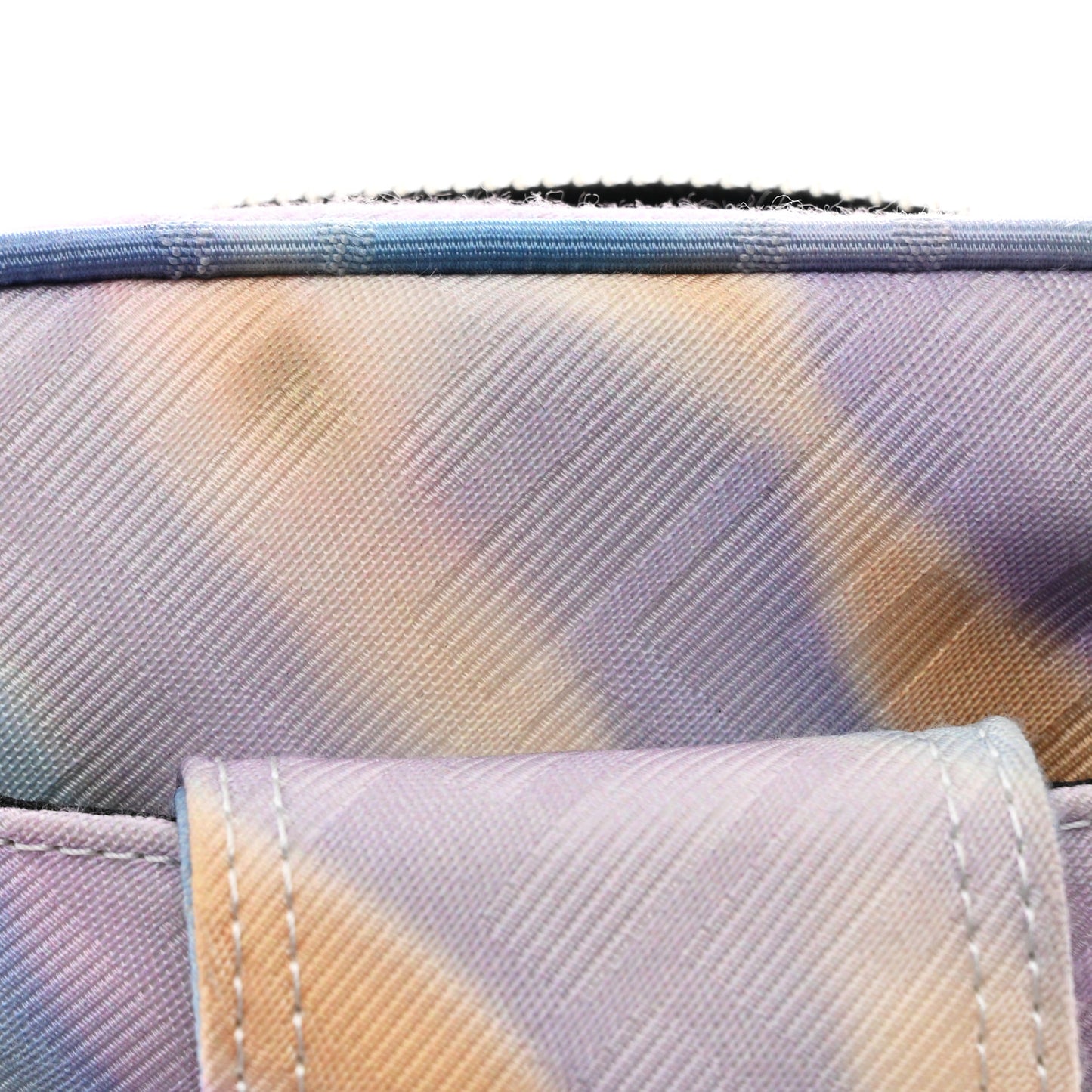 Econyl Nylon Cuoio Romano Baguette Crossbody Phone Pouch Azzurro