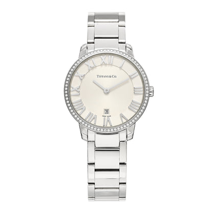 Tiffany Stainless Steel Diamond Bezel 31mm Atlas 2-Hand Quartz Watch 1 of 5