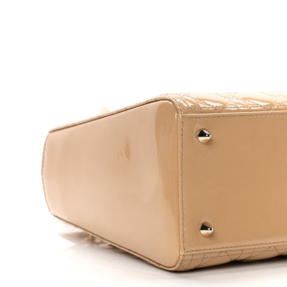 Christian Dior Patent Cannage Medium Lady Dior Beige 8 of 11