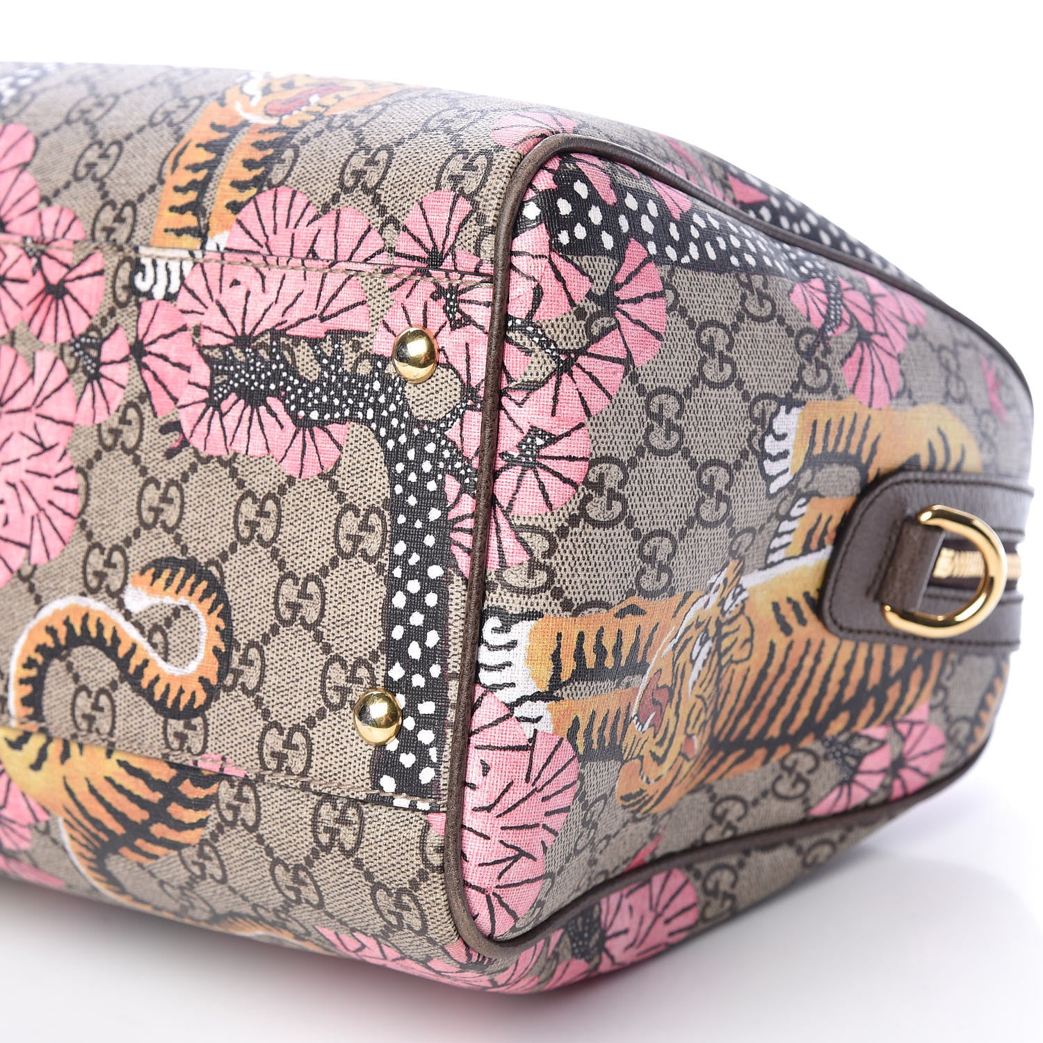 Gucci GG Supreme Monogram Bengal Medium Boston Beige PInk 17 of 18