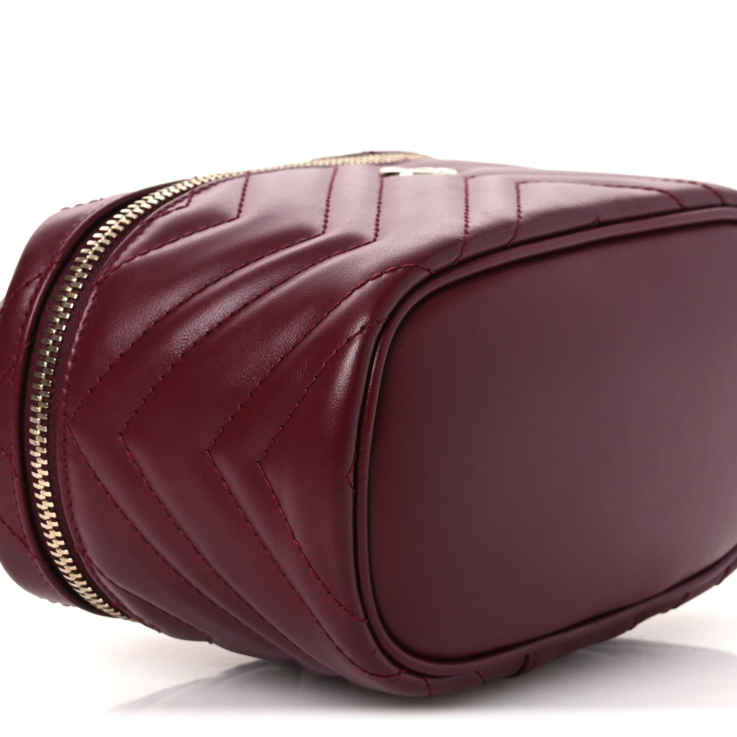 Gucci Calfskin Matelasse GG Marmont Vanity Cosmetic Case Burgundy 4 of 12