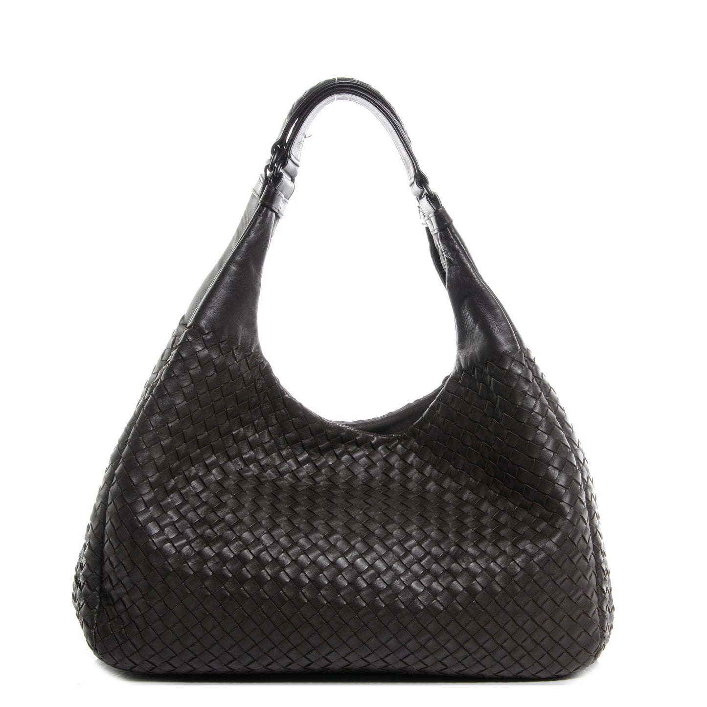 Nappa Intrecciato Large Campana Hobo Ebano